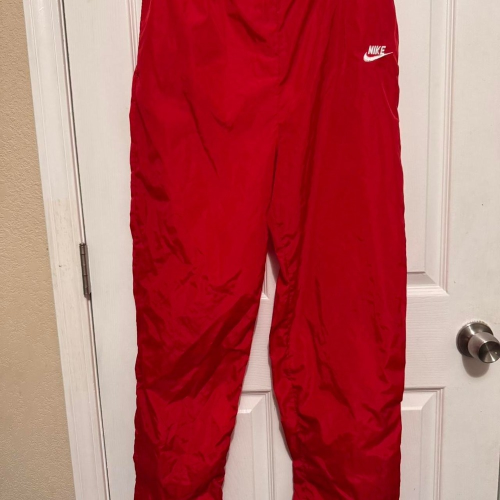 VTG Nike red track pants with white logo, Size L